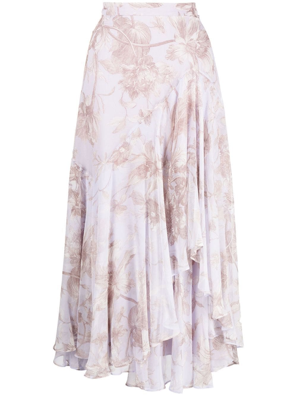 Erdem Asymmetrischer Rock mit Blumen-Print - Violett von Erdem