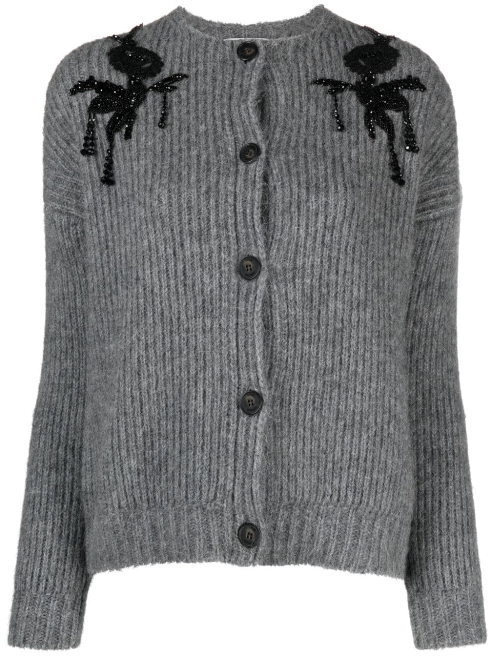 Erdem Cardigan mit Logo-Stickerei - Grau von Erdem