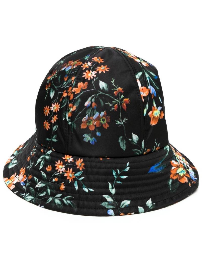 Erdem Fischerhut mit Blumen-Print - Schwarz von Erdem