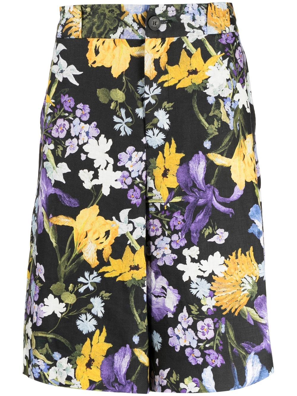 Erdem Miles Bermudas mit Blumen-Print - Schwarz von Erdem