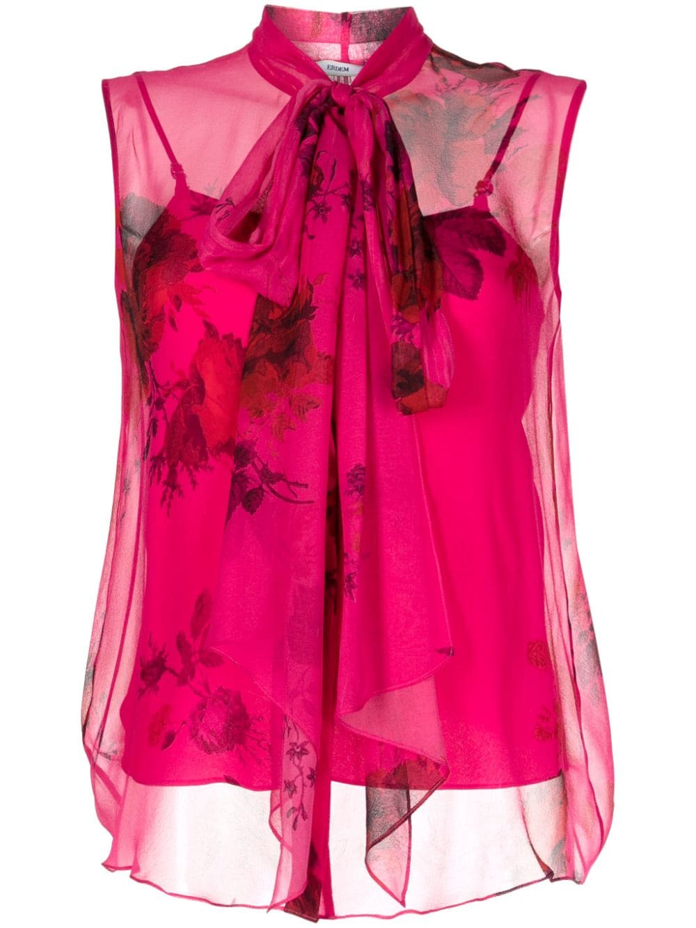 Erdem Semi-transparente Bluse mit Blumen-Print - Rosa von Erdem