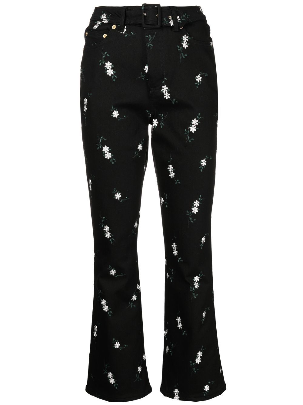 Erdem Cropped-Hose mit Blumen-Print - Schwarz von Erdem