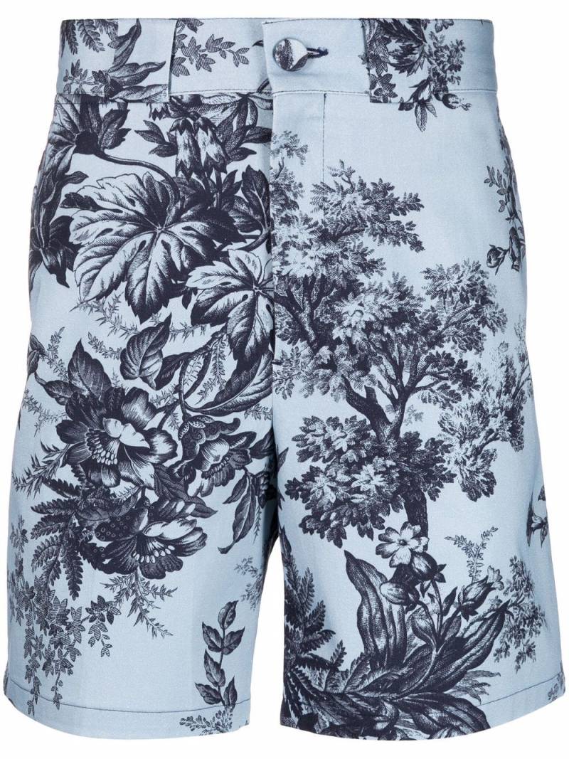 Erdem Bermudas mit Blumen-Print - Blau von Erdem