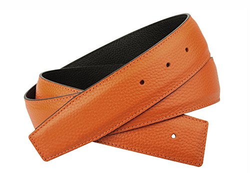 Erdi Ünver H Gürtel Orange Wendegürtel in echt Leder für Herren & Damen 4 cm Breiter Gürtel (100 cm) von Erdi Ünver