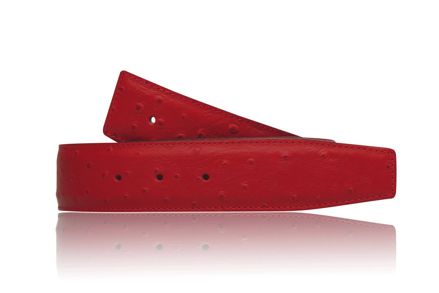 Erdi Ünver Ledergürtel Wendegürtel Straußenleder Optik Rot 32mm ohne H Schnalle & H Gürtelschnalle von Erdi Ünver
