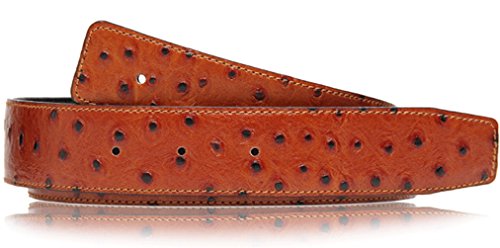 Erdi Ünver Straussenleder Optikin in Cognac Braun echt Leder Wendegürtel für Herren & Damen 32mm Breit Gürtel (105cm) von Erdi Ünver