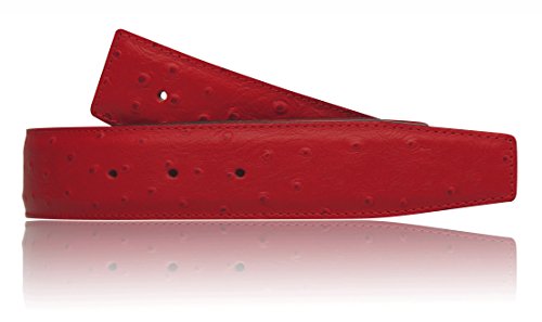 Erdi Ünver Straussenleder Optikin in Rot echt Leder Wendegürtel für Herren & Damen 31mm Breit Gürtel Ledergürtel (34" 85cm) von Erdi Ünver