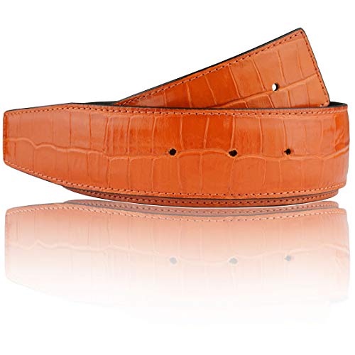 Exklusiver Premium Krokodilleder Optik in Orange als Wendegürtel in der Breite 40mm 85 cm von Erdi Ünver