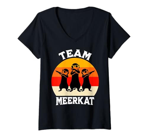 Damen Meerkat Team Erdmännchen T-Shirt mit V-Ausschnitt Damen Meerkat Team Erdmännchen T-Shirt mit V-Ausschnitt von Erdmännchen Designs Für Damen Und Herren