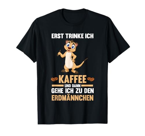 Erdmännchen Zootier Geschenk Erdmännchen-T-Shirt für Männer Schwarz Klein Klassisch Cartoon Meerkat T-Shirt für Männer von Erdmännchen Zootier Geschenk