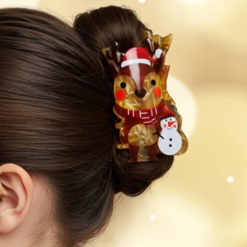 Weihnachtliche Elch-Rentier-Haarspange Aus Acryl, Für Kinder Und Frauen, Mit Schneemann Den Winter von ErdmaennchenLuna