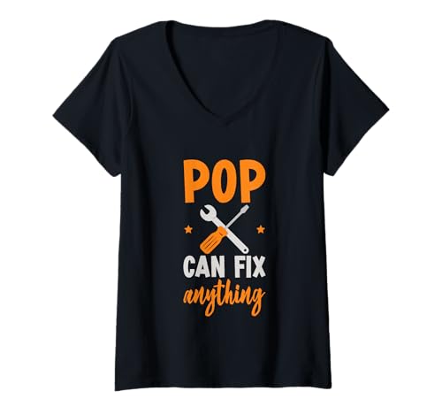 Damen Pop Can Fix Anything Reparaturfähigkeiten von Father Fix T-Shirt mit V-Ausschnitt Damen Pop Can Fix Anything Reparaturfähigkeiten von Father Fix T-Shirt mit V-Ausschnitt von Erfahrenes Vaterhandwerk