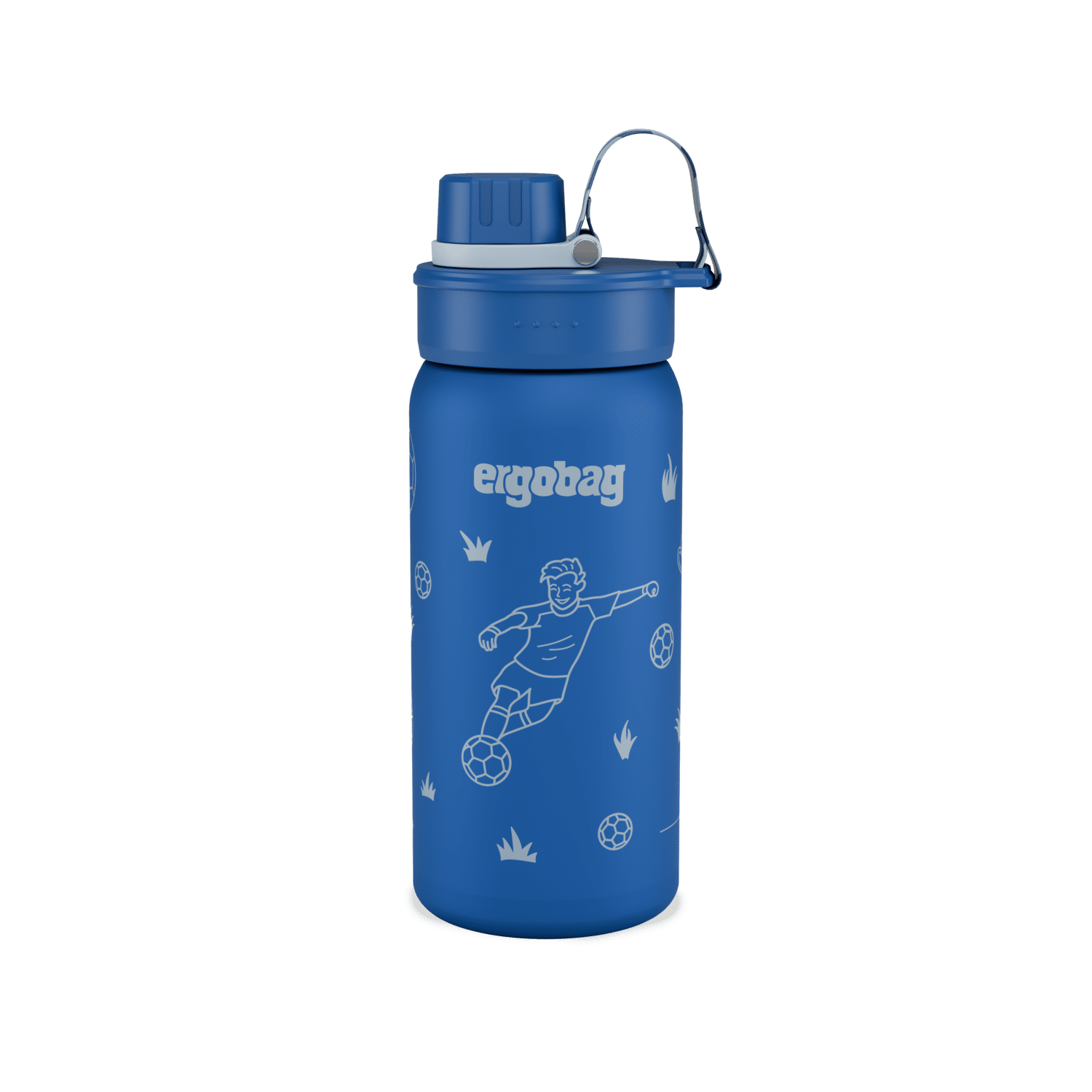 Ergobag - Edelstahl Trinkflasche Fußball Blau von Ergobag