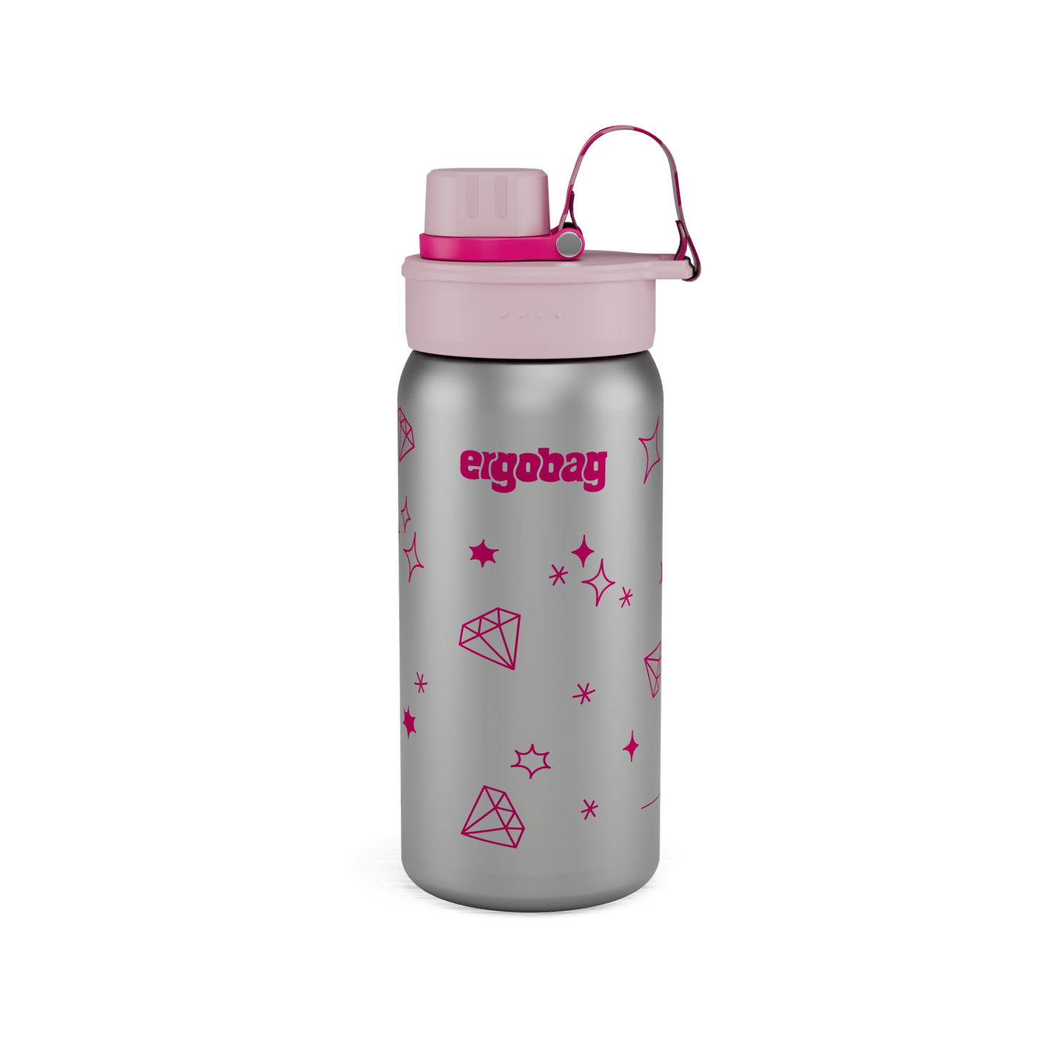 Ergobag - Edelstahl Trinkflasche Glitzer Pink von Ergobag
