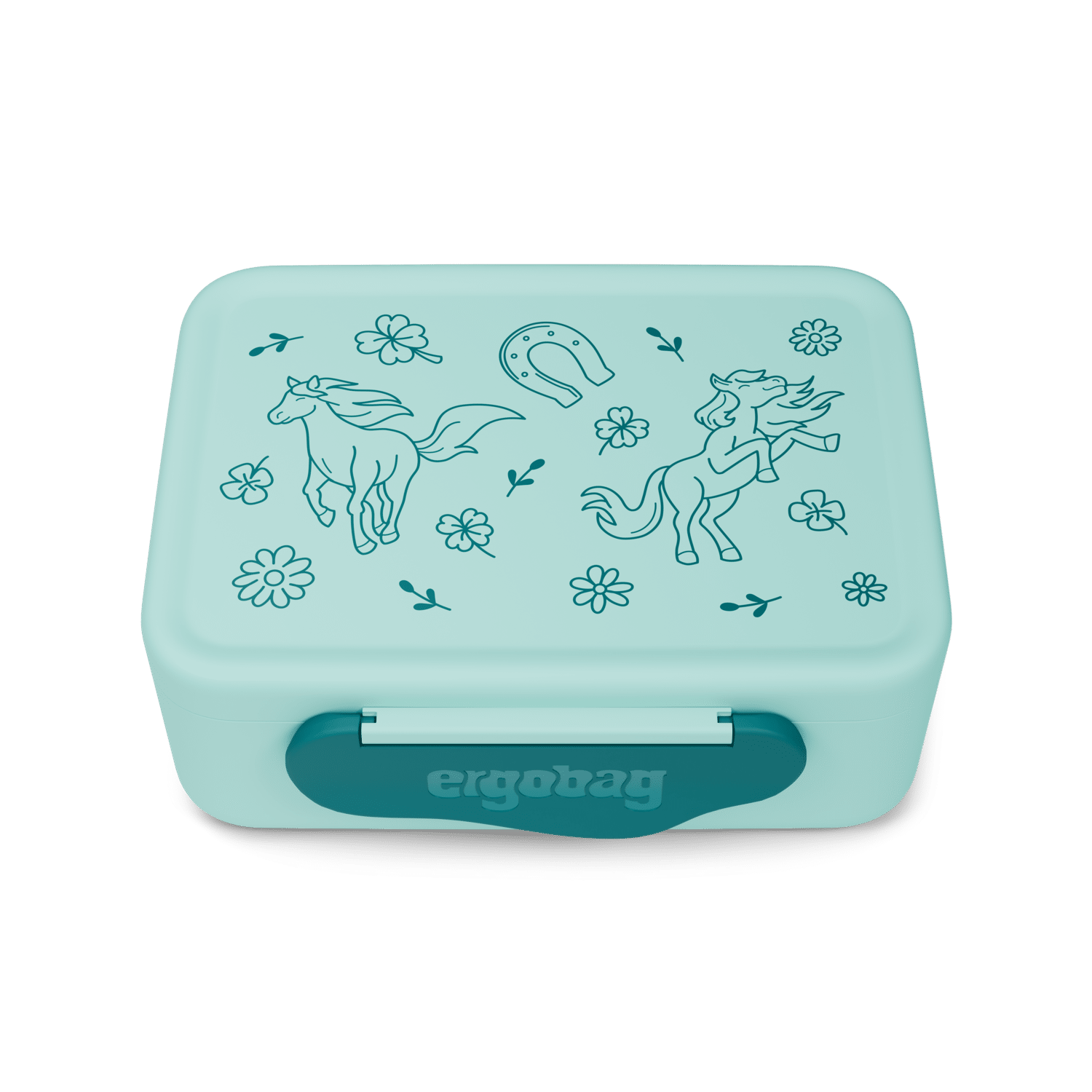 Ergobag - Kunststoff Brotdose Pferde Türkis von Ergobag