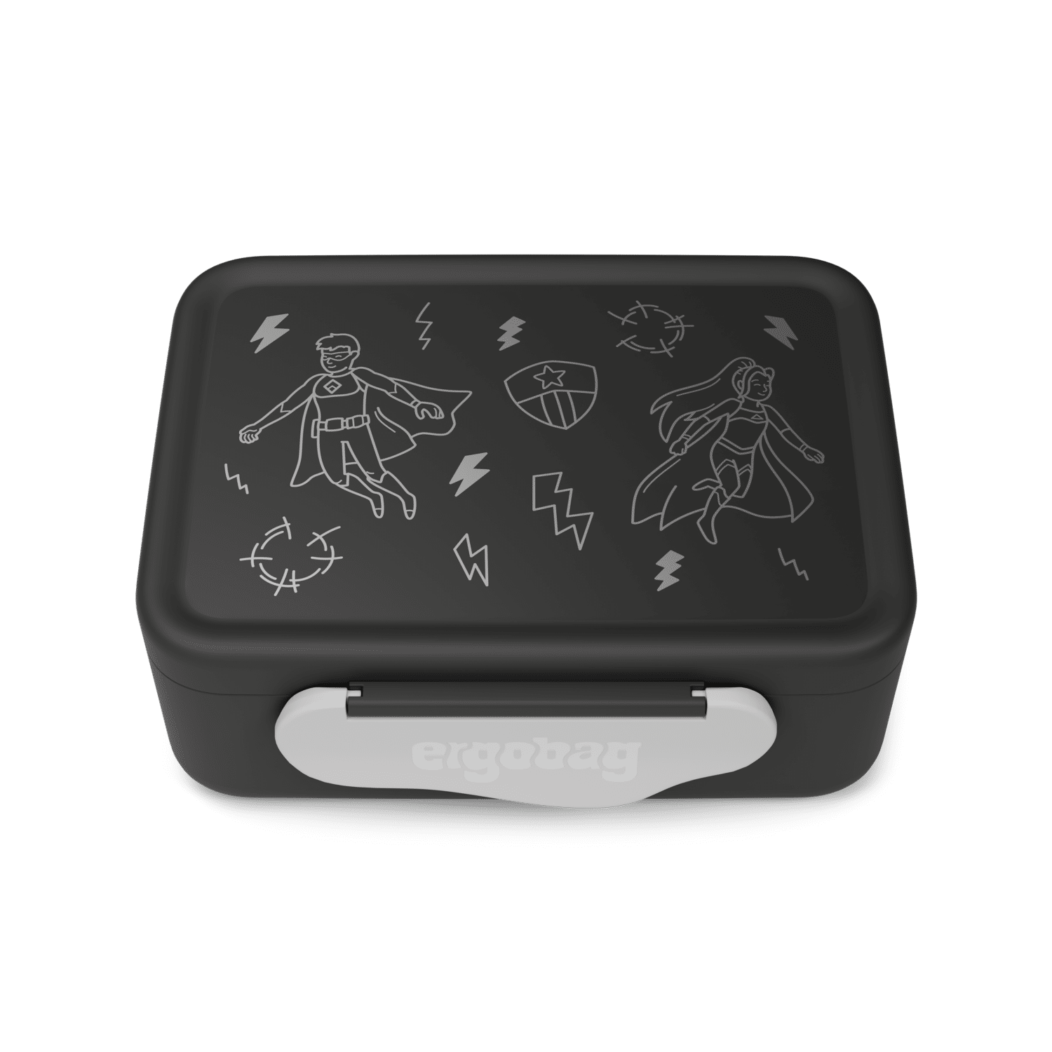 Ergobag - Kunststoff Brotdose Superheld Schwarz von Ergobag