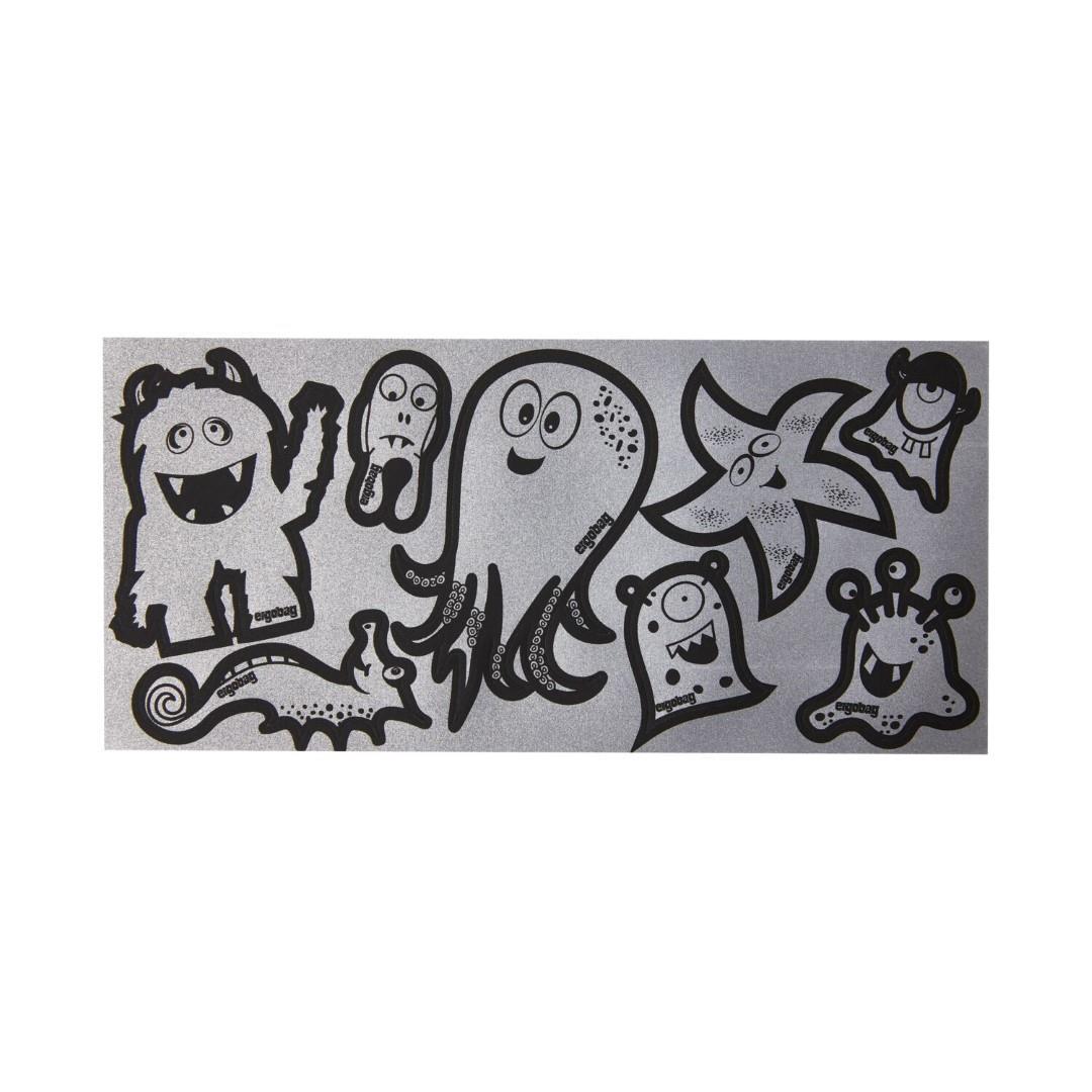 Ergobag - Schulartikel Sticker Set (10Pcs) Reflexie-Sticker Set Monster Silber von Ergobag