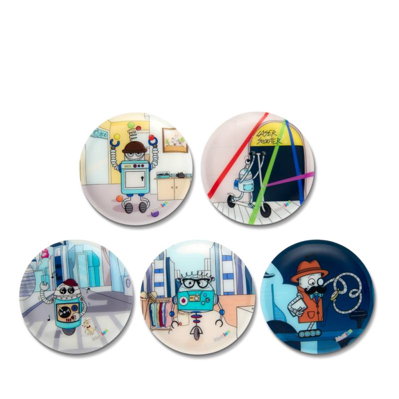 Ergobag - ergobag Klettie Set Roboter Bunt - Gr. - One Size von Ergobag