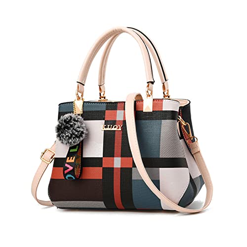 Ergocar Damen Handtasche, Elegant Damen Umhängetasche, Stilvolle wasserdicht Damen Handtasche mit Viele Taschen Fächer, PU Leder Damenhandtaschen, Multicolor Shopper Tote Crossbody Bag von Ergocar