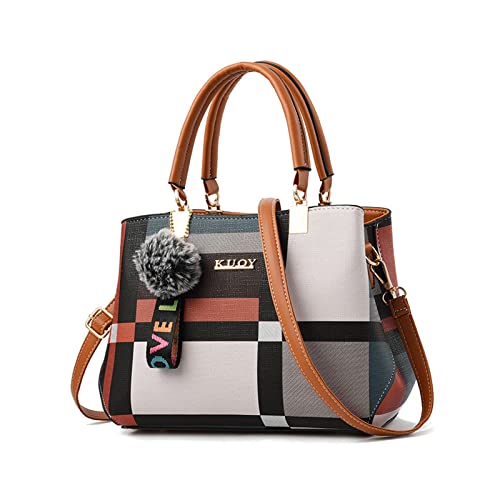 Ergocar Damen Handtasche, Elegant Damen Umhängetasche, Stilvolle wasserdicht Damen Handtasche mit Viele Taschen Fächer, PU Leder Damenhandtaschen, Multicolor Shopper Tote Crossbody Bag von Ergocar