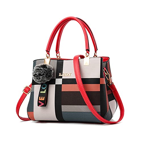 Ergocar Damen Handtasche, Elegant Damen Umhängetasche, Stilvolle wasserdicht Damen Handtasche mit Viele Taschen Fächer, PU Leder Damenhandtaschen, Multicolor Shopper Tote Crossbody Bag von Ergocar