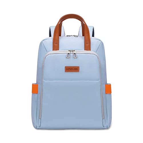 Ergocar Großer Laptop Rucksack 15,6 Zoll, Mode Lässiger Tagesrucksack, Wasserdichtes Leichtes Damen Schulrucksack, Business Reisen Rucksack, Geschenke für Mädchen Teenager, Blau von Ergocar