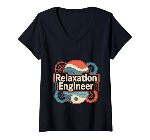 Damen Relaxation Engineer Stress von Massagetherapeuten -- T-Shirt mit V-Ausschnitt Damen Relaxation Engineer Stress von Massagetherapeuten -- T-Shirt mit V-Ausschnitt von Erholung der Massagetherapie