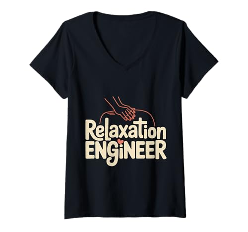Damen Relaxation Engineer Stress von Massagetherapeuten - T-Shirt mit V-Ausschnitt Damen Relaxation Engineer Stress von Massagetherapeuten - T-Shirt mit V-Ausschnitt von Erholung der Massagetherapie