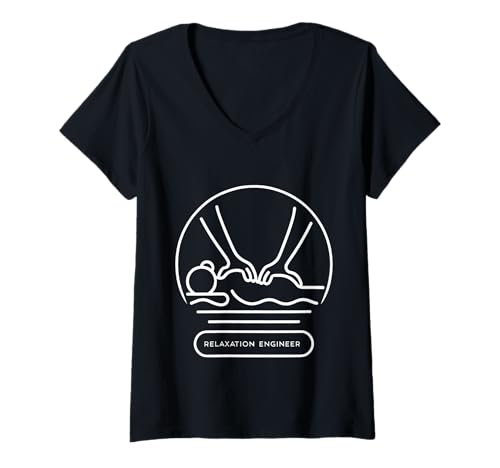 Damen Relaxation Engineer Stress von Massagetherapeuten |- T-Shirt mit V-Ausschnitt Damen Relaxation Engineer Stress von Massagetherapeuten |- T-Shirt mit V-Ausschnitt von Erholung der Massagetherapie