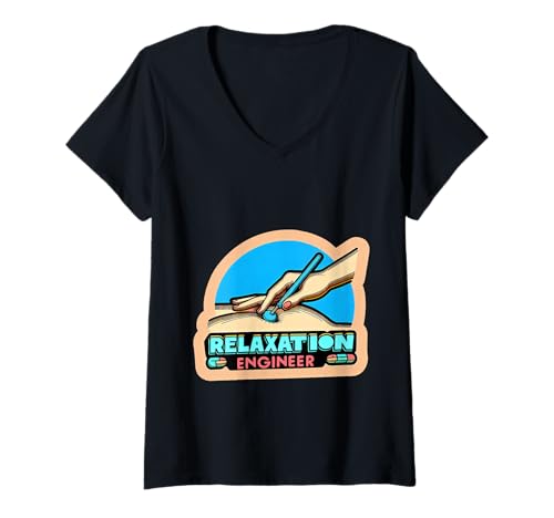 Damen Relaxation Engineer Stress von Massagetherapeuten |- T-Shirt mit V-Ausschnitt Damen Relaxation Engineer Stress von Massagetherapeuten |- T-Shirt mit V-Ausschnitt von Erholung der Massagetherapie