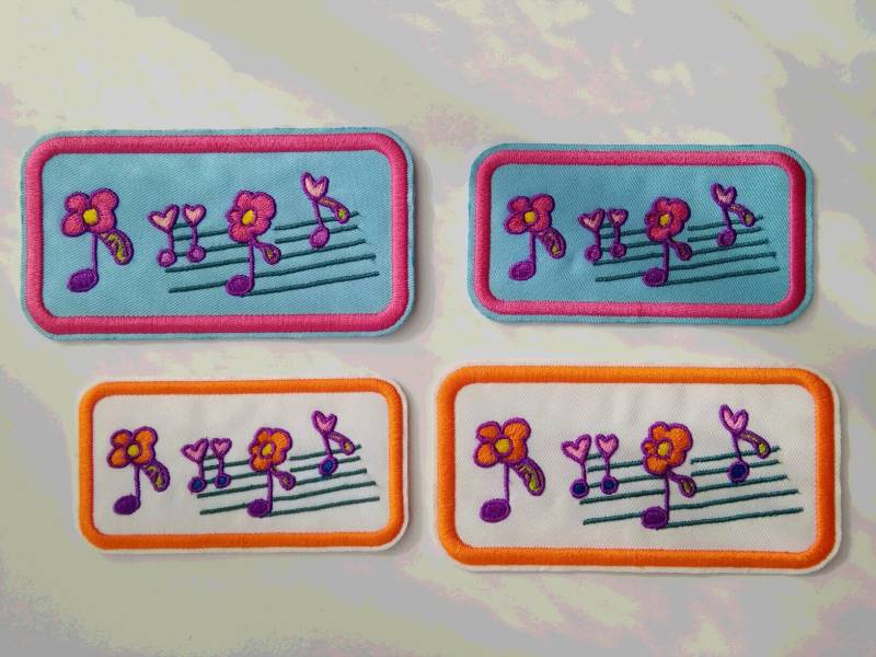 Blumen - Und Herz-Musiknoten-Musik-Patch Gesticktes Blumen-Herz-Musiknoten-Applique-Noten-Aufnäher Zum Aufbügeln von EriJun