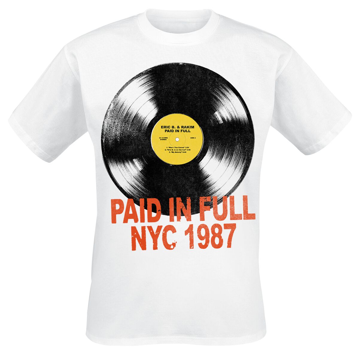 Eric B. & Rakim T-Shirt - Paid Records - S bis 3XL - für Männer - Größe XL - weiß  - Lizenziertes Merchandise! von Eric B. & Rakim