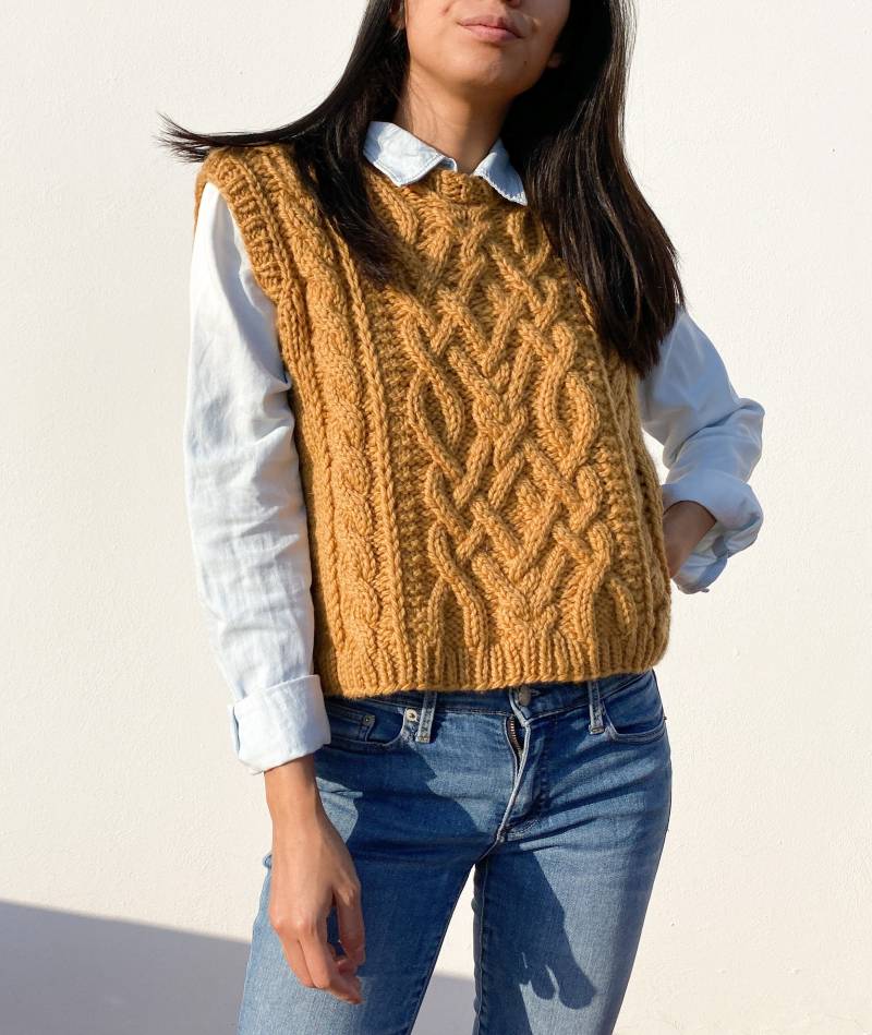 Frühlingsweste No. 2 | Strickpullover Handgefertigt Aus Merinowolle von EricaGabriellaStudio