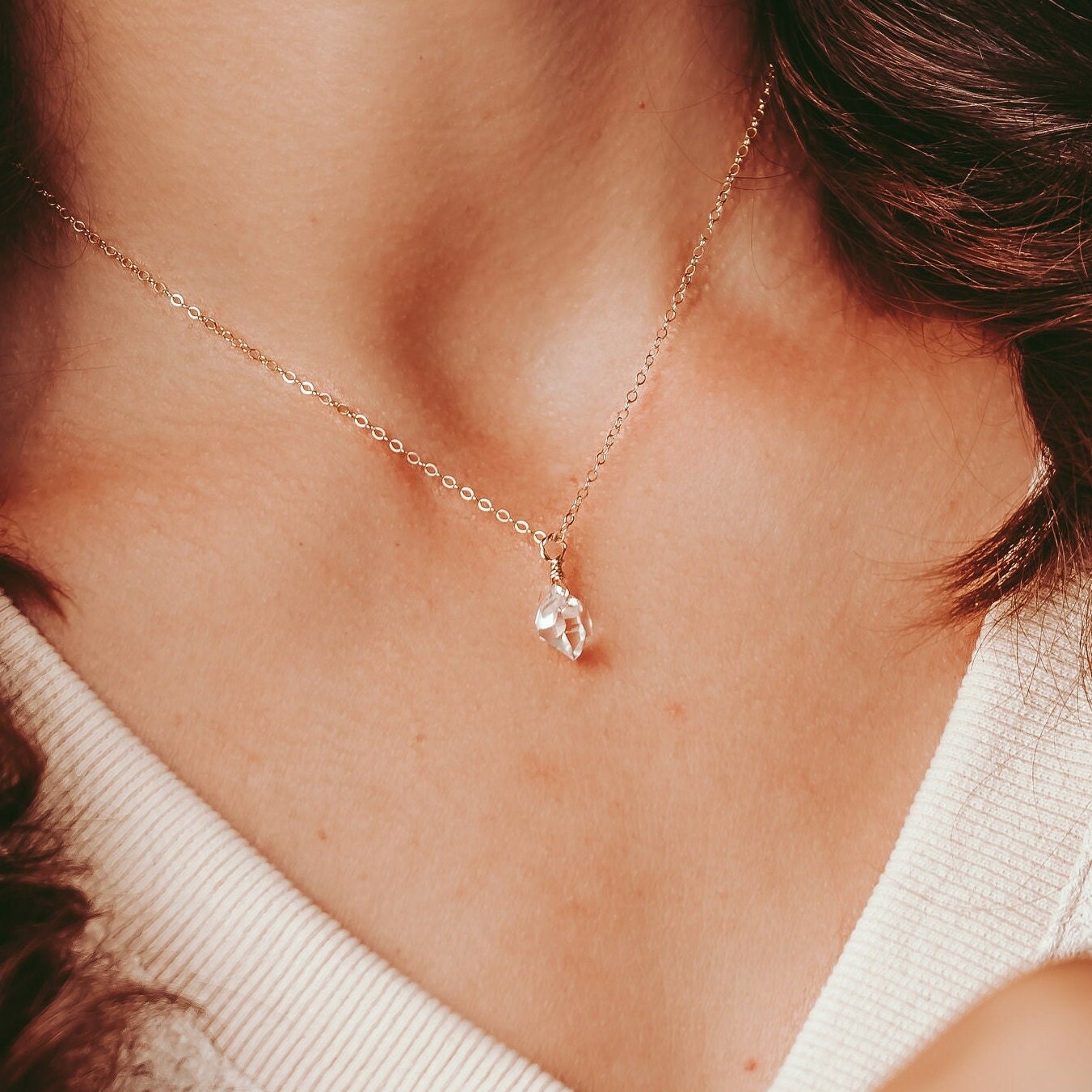 Herkimer Diamant Anhänger Roher Quarz Kristall, Boho Schmuck Herkimer Diamant Anhänger Roher Quarz Kristall, Boho Schmuck von EricaMarieLLC