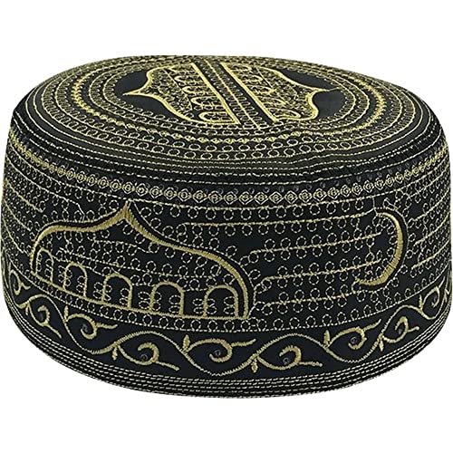 Ericetion Männer Muslim Gebet Kufi Hut Gebet Kopfbedeckungskappe Islamische Beanie -schädelkappe Stickerei Kofia Topi Sun Hat Ramadan Eid Geschenk von Ericetion