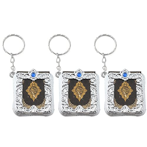 Ericetion Mini Ark Koran Buch Keychains 3pcs Real Paper Können Arabisch Das Koran -anhänger Muslimische Schmuck Religiöse Symbol Keyrings Lesen von Ericetion