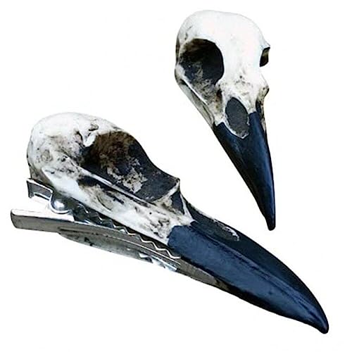 Ericetion Punk Krähenkopf Schädel Haarspangen Halloween Haaraccessoires Hip Hop Tier Vogel Skelett Haarnadeln Stil Schmuck für Frauen von Ericetion