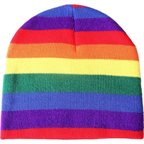 Ericetion Winter Kinder Hut Regenbogen Candy Gestrickter Süßer Hut Unisex Wolle Mischung Weiche Warme Mütze Mädchen Jungen Bommelmütze Unisex Hut von Ericetion