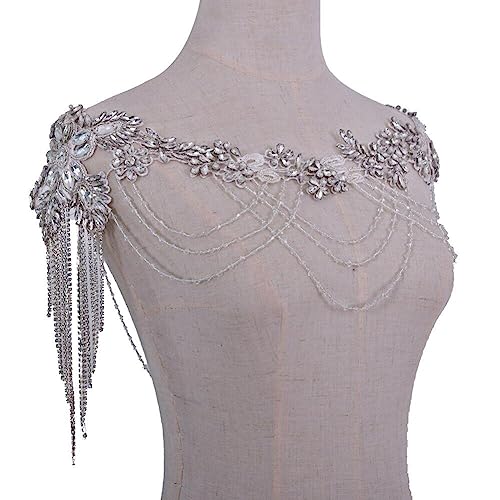 Strasssteine ​​schulterkette Schalkörpernkette Fransen Quasten Körper Schmuck Hochzeit Arm Kette Strand Bikini Schultergurt Für Frauen Bräute von Ericetion