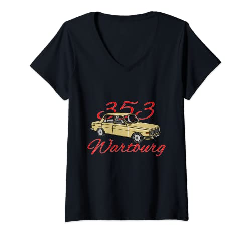 Damen Wartburg oldschool T-Shirt mit V-Ausschnitt Damen Wartburg oldschool T-Shirt mit V-Ausschnitt von Erichs Erben