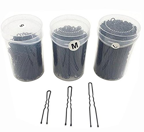 U-förmige Haarnadeln, Haarnadeln, schwarze Metallnadeln, Haarknoten, Haarklammern, Haar-Accessoire für Frauen, Mädchen, Dutt, Hochsteckfrisuren und Friseure, Größe L, 7 cm, 160 Stück von ericotry