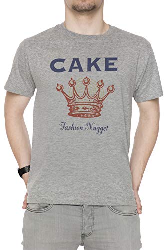 Cake Herren T-Shirt Rundhals Grau Kurzarm Größe XL Men's Grey T-Shirt X-Large Size XL von Erido