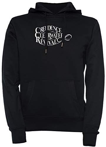Creedence Clearwater Revival Unisex Herren Damen Kapuzenpullover Sweatshirt Pullover Schwarz Größe XL Men's Women's Hoodie Black T-Shirt X-Large Size XL von Erido