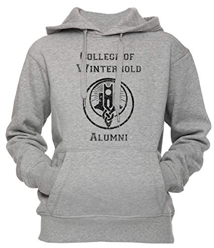 Erido College of Winterhold Alumni Unisex Herren Damen Kapuzenpullover Sweatshirt Pullover Grau Größe L Unisex Men's Women's Hoodie Grey Large Size L von Erido