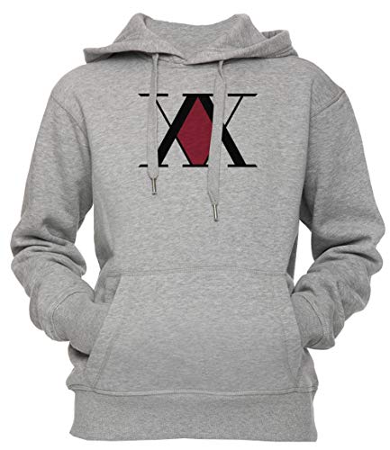 Erido Hunter x Hunter Logo Unisex Herren Damen Kapuzenpullover Sweatshirt Pullover Grau Größe M Men's Women's Hoodie Sweatshirt Grey Medium Size M von Erido