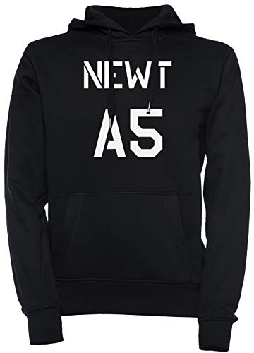 Erido Newt - A5 Unisex Herren Damen Kapuzenpullover Sweatshirt Pullover Schwarz Größe M Men's Women's Hoodie Black Medium Size M von Erido