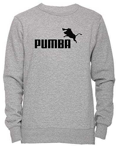 Erido Pumba Logo Unisex Herren Damen Jumper Sweatshirt Pullover Grau Größe M Men's Women's Grey Medium Size M von Erido