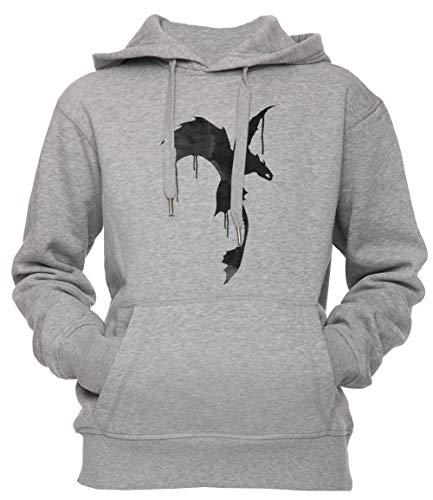 Erido Zahnlos Silhouette Unisex Herren Damen Kapuzenpullover Sweatshirt Pullover Grau Größe M Unisex Men's Women's Hoodie Grey Medium Size M von Erido