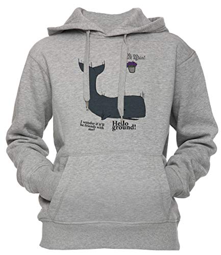 Hello Ground! - Hitchhikers Guide to The Galaxy Unisex Herren Damen Kapuzenpullover Sweatshirt Pullover Grau Größe M Unisex Men's Women's Hoodie Grey Medium Size M von Erido