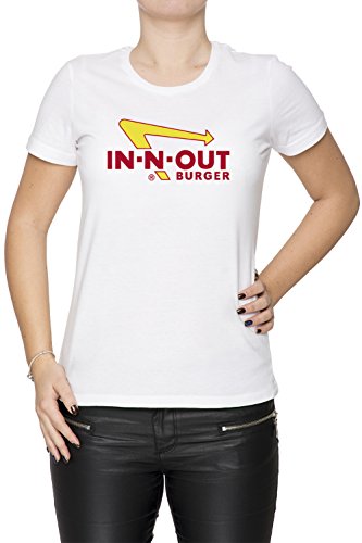 In Out Burger Merchandise Damen T-Shirt Rundhals Weiß Kurzarm Größe S Women's White Small Size S von Erido